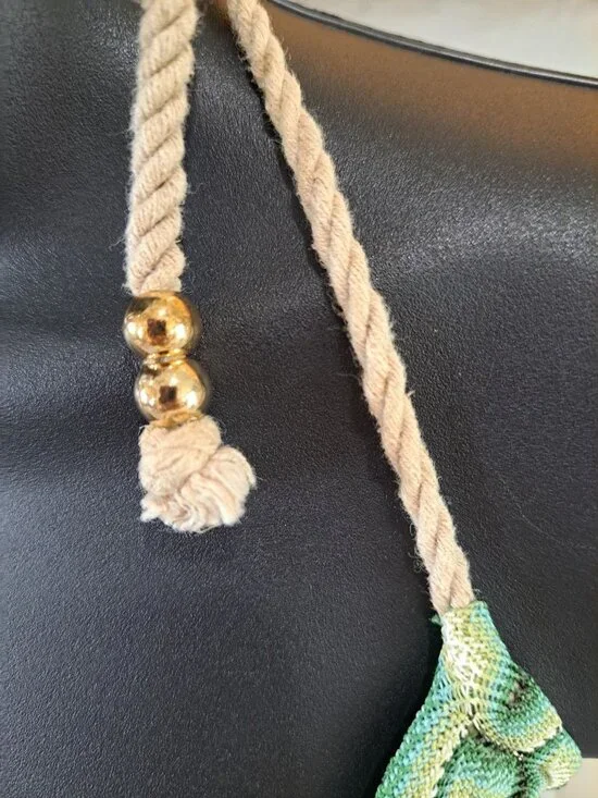 Y2K Green Halter Midi Dress Rope Straps Size 14 Geometric Pattern Boho Retro - Picture 3 of 13